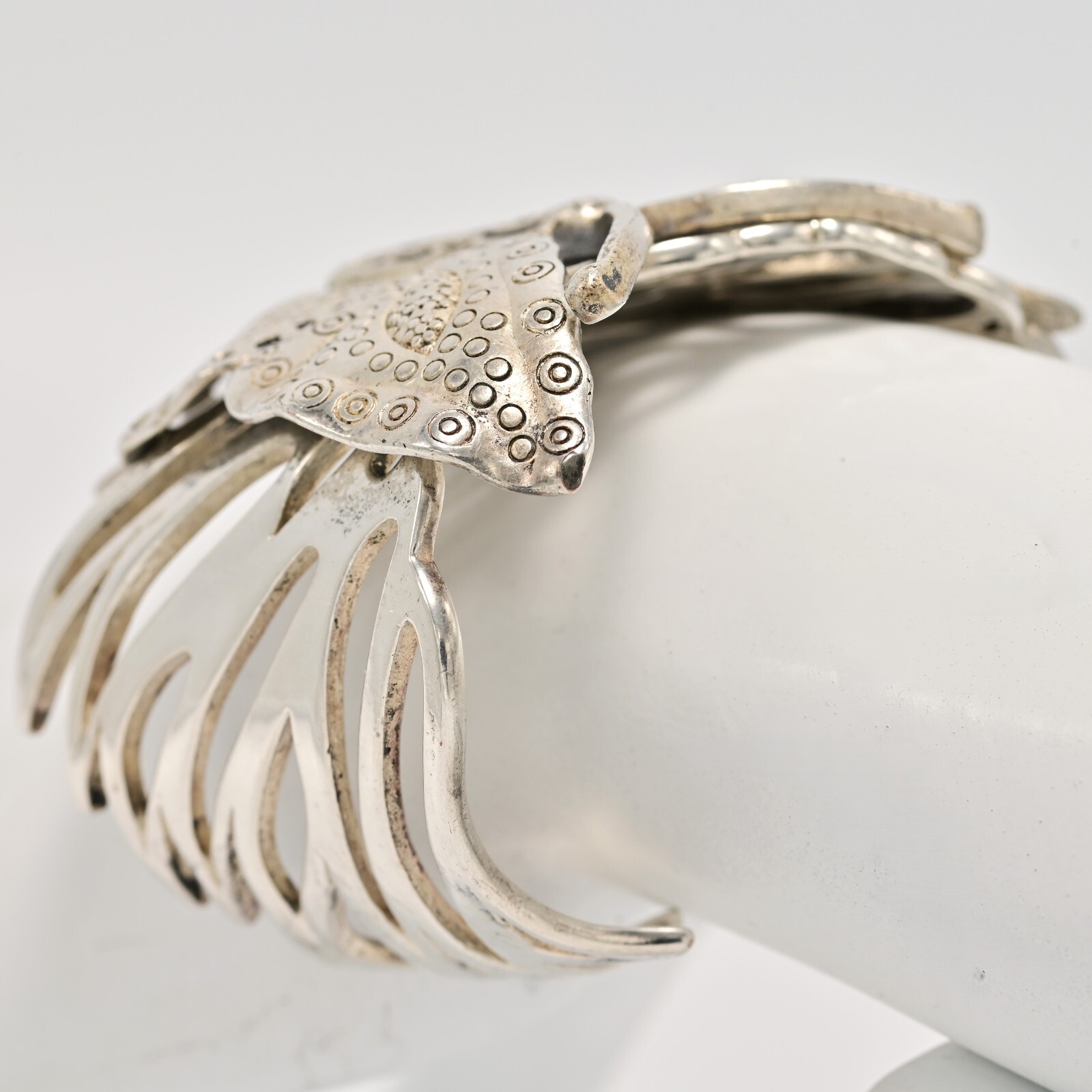 Antique Vintage Original Designer MCM Silver Butterfly Cuff Estate Bracelet