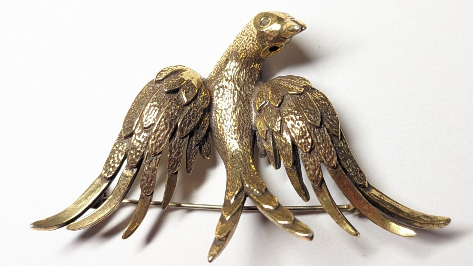 VINTAGE ZENTALL EAGLE BROOCH PIN SIGNED GOLD TONED