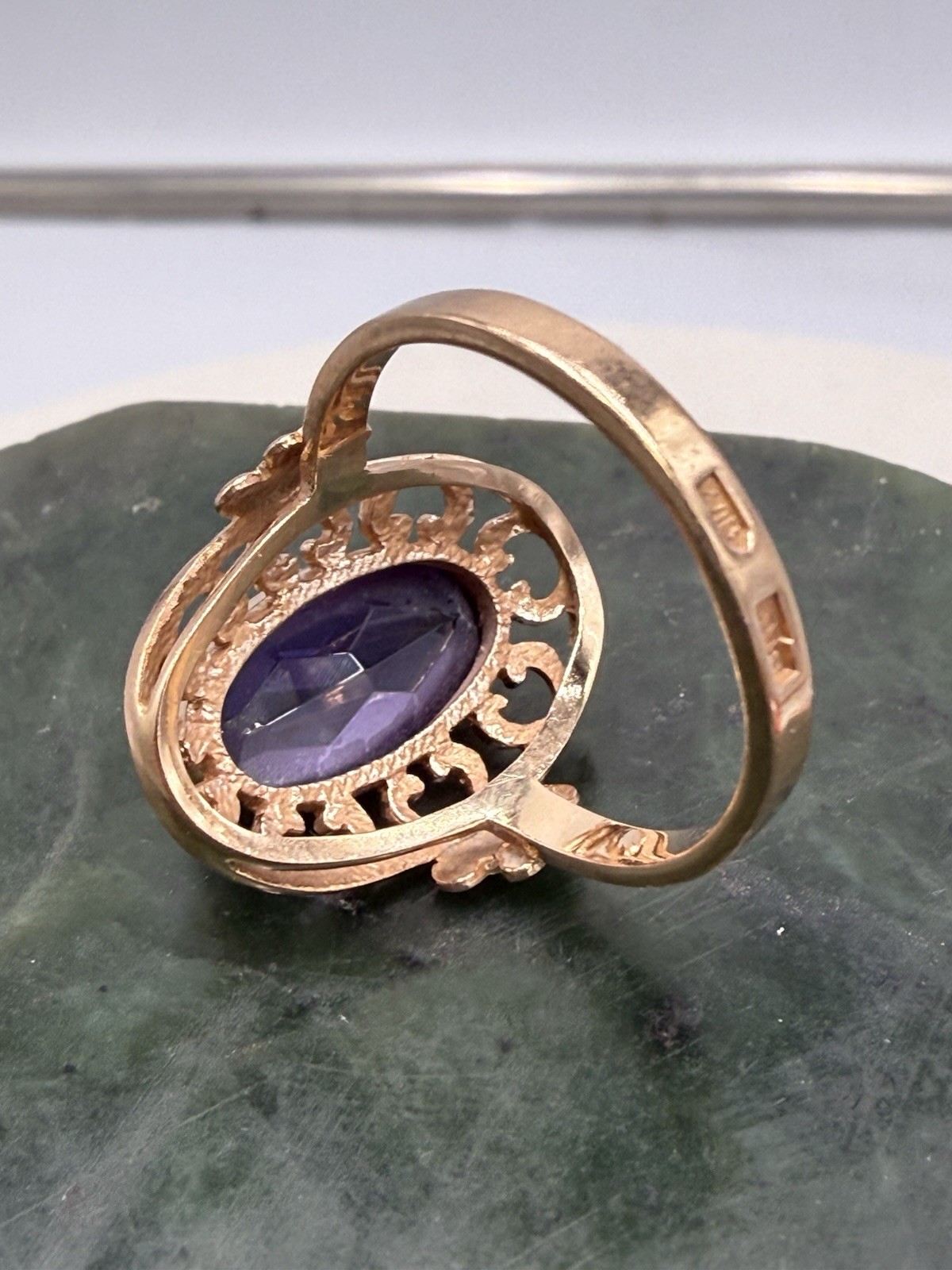 Vintage Soviet Solid Rose Gold Ring 14 K 583 Size 8.5