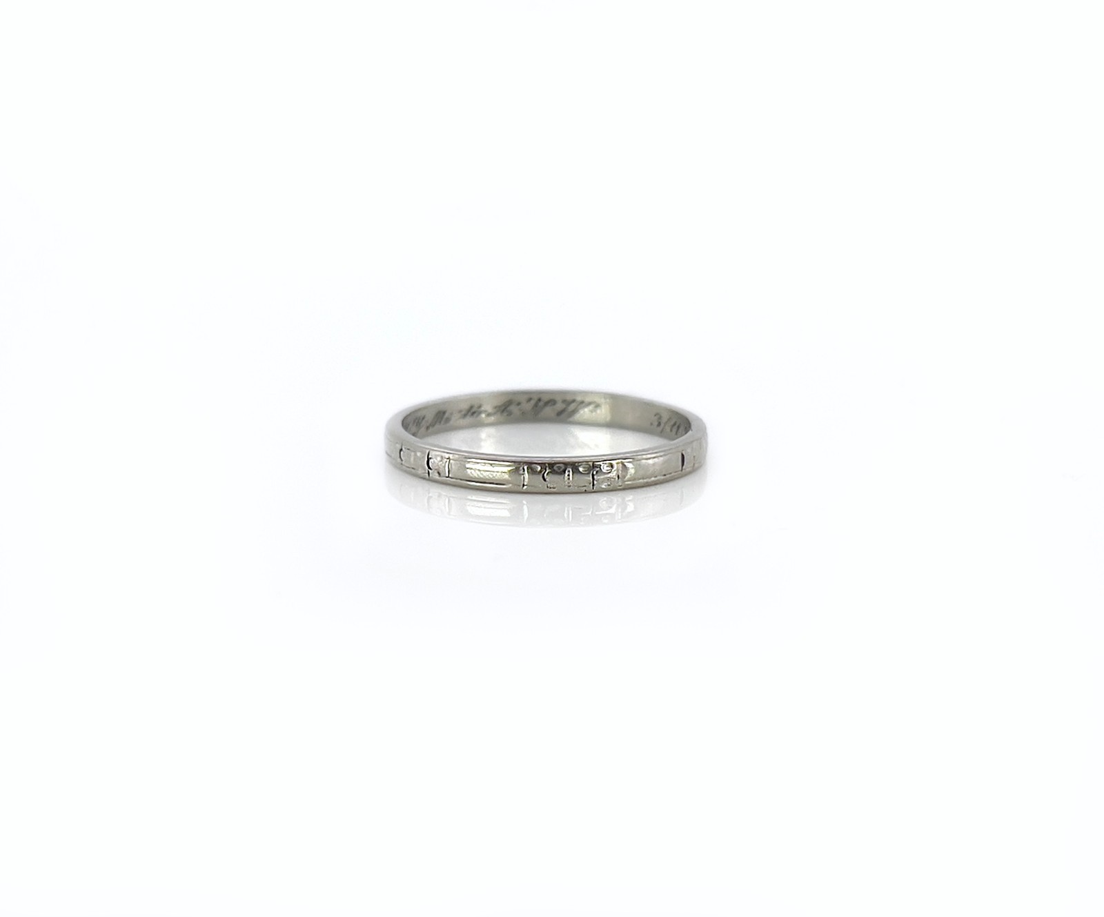 Art Deco Floral Eternity Ring, H.Y.M. to A.N.W 3/11/34, Size 5.75