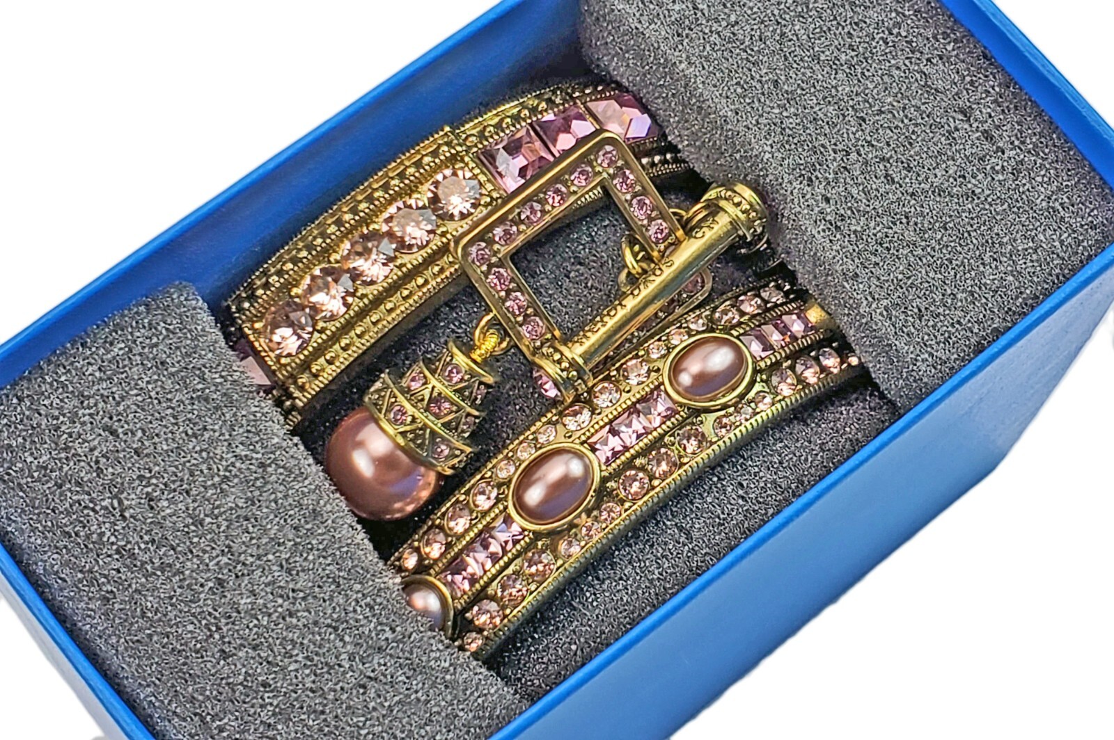 HEIDI DAUS Jewelry 3pc CUT CRYSTAL BEAD TOGGLE BRACELET +2 BANGLE BRACELETS