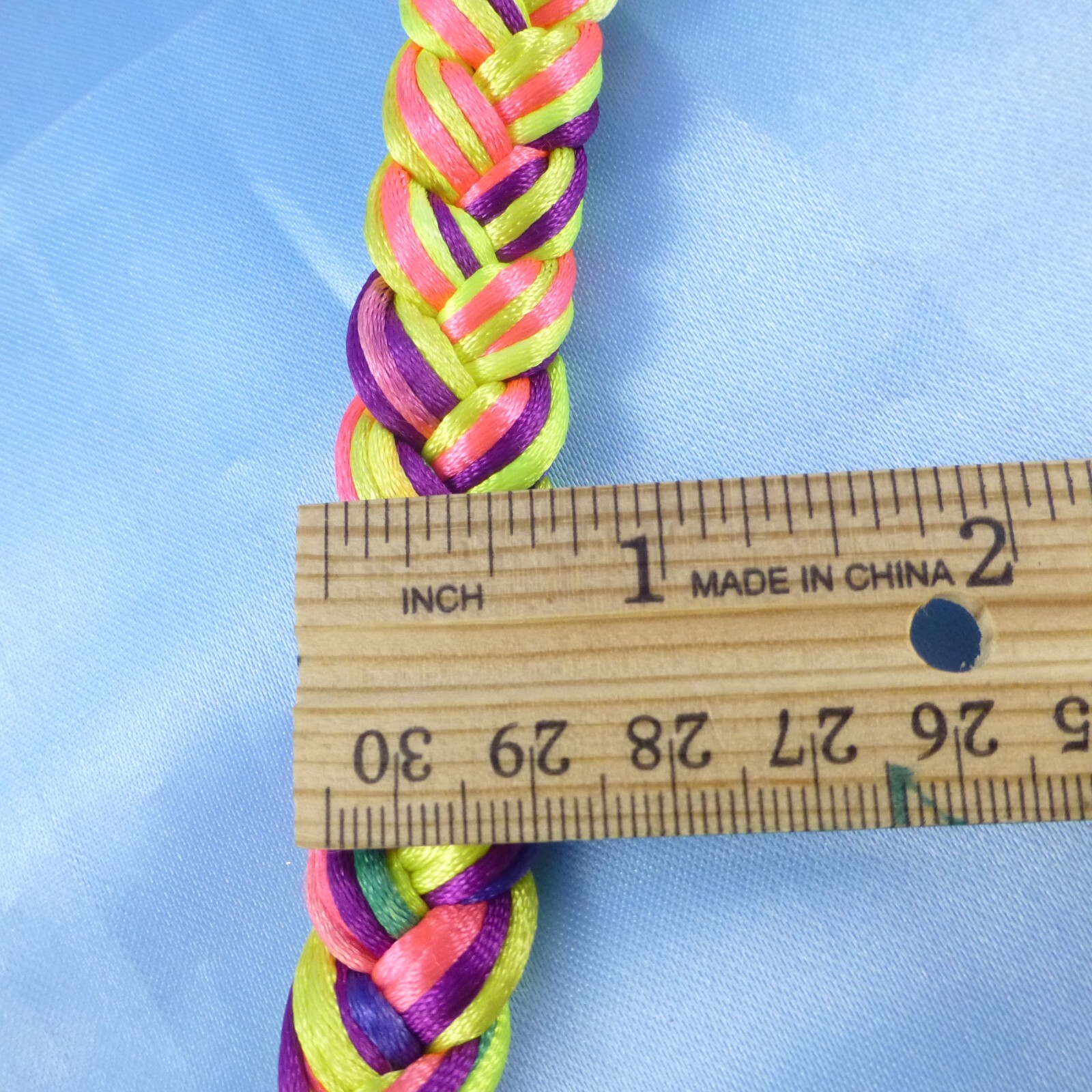 Braided Multi-color Collar Necklace & Elephant Pendant & Purple Rhinestones