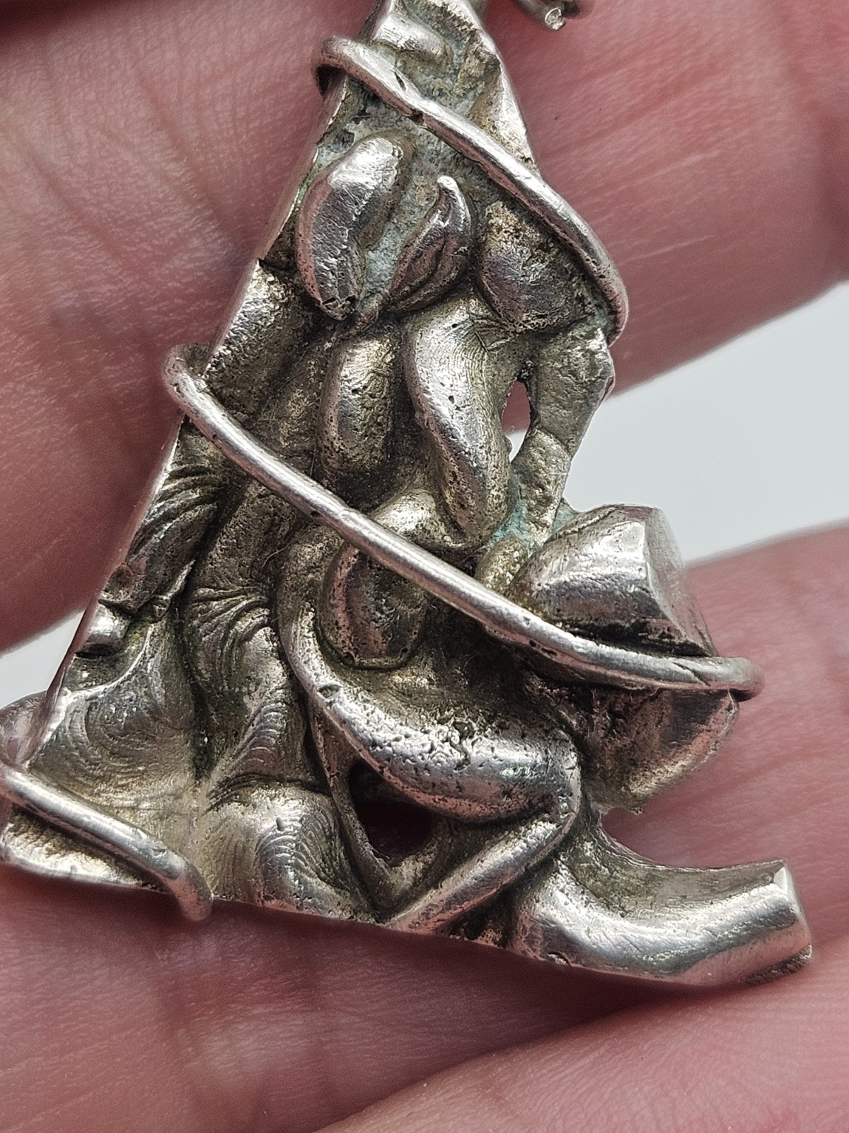 Vintage Brutalist Modernist Sterling Silver Pendant