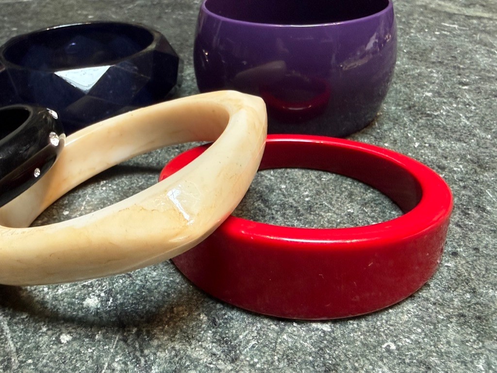 Lot of 5 Vintage 1970’s Lucite Bracelets