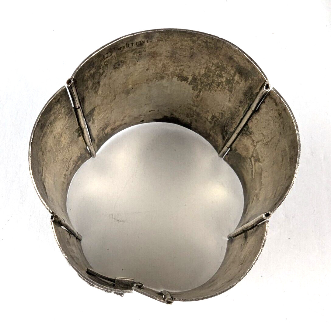 Massive Vintage PERU 925 Sterling Silver 2.25″ Extra Wide 7″ Bracelet 76 grams