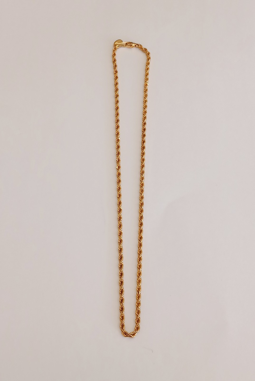 Vtg AFTER THOUGHTS Rope Chain Necklace 19″ Gold-plated Twisted Link 0.35oz
