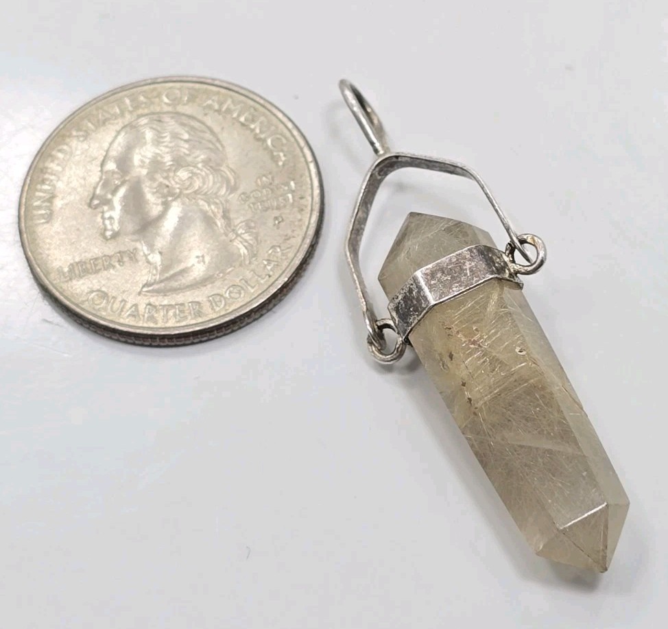 Beautiful Vintage Sterling Silver 925 Crystal Drop Ladies Dangle Pendant