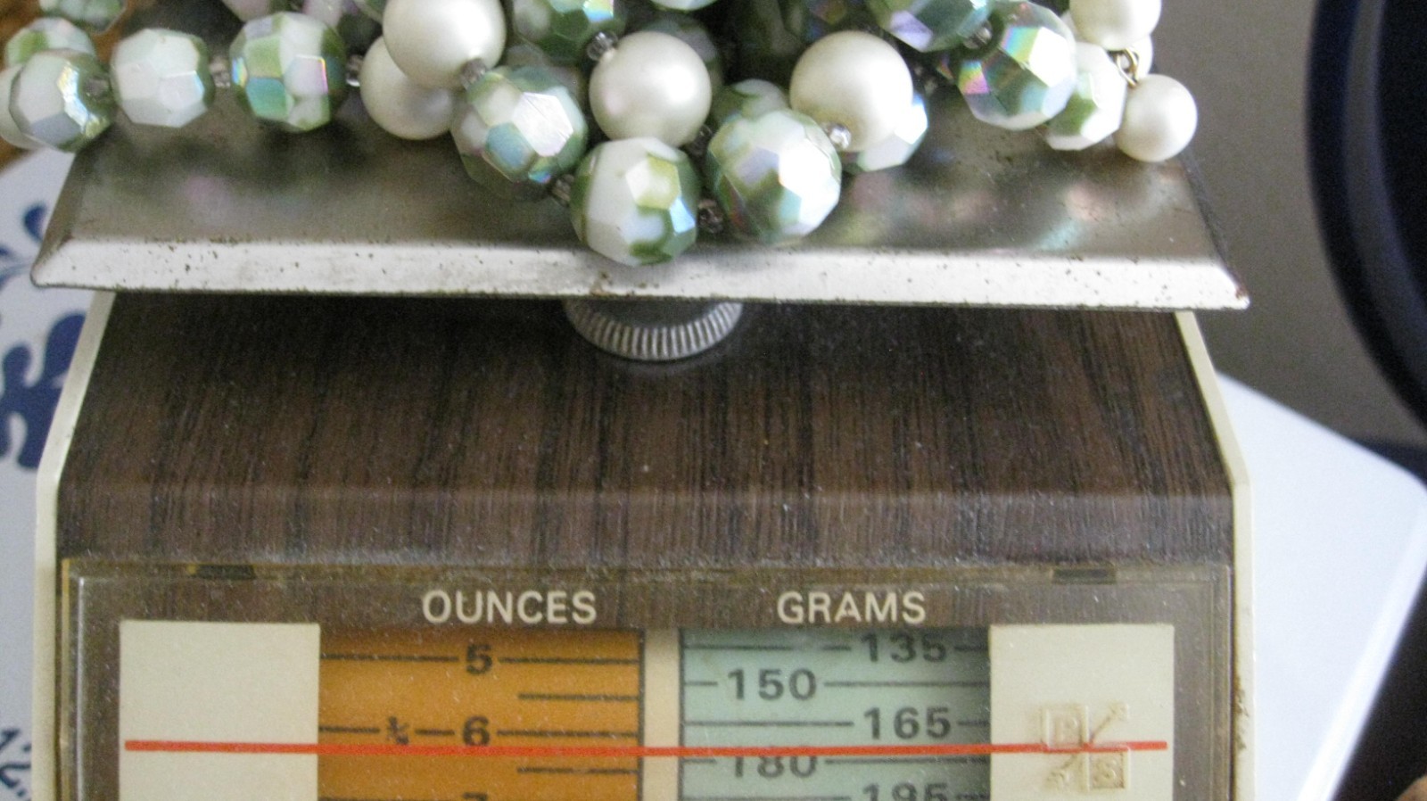Older Vtg RARE CASTLECLIFF Faceted Glass Faux Pearl 5 Strands 17″/ 18″ 170 Grams