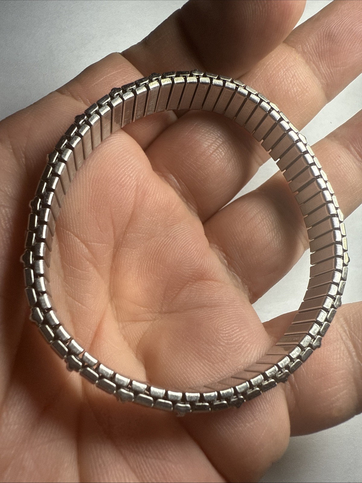 Bracelet MILOR Italy 14k Gold Accents And Stainless Steal Stretch Expanding 9mm
