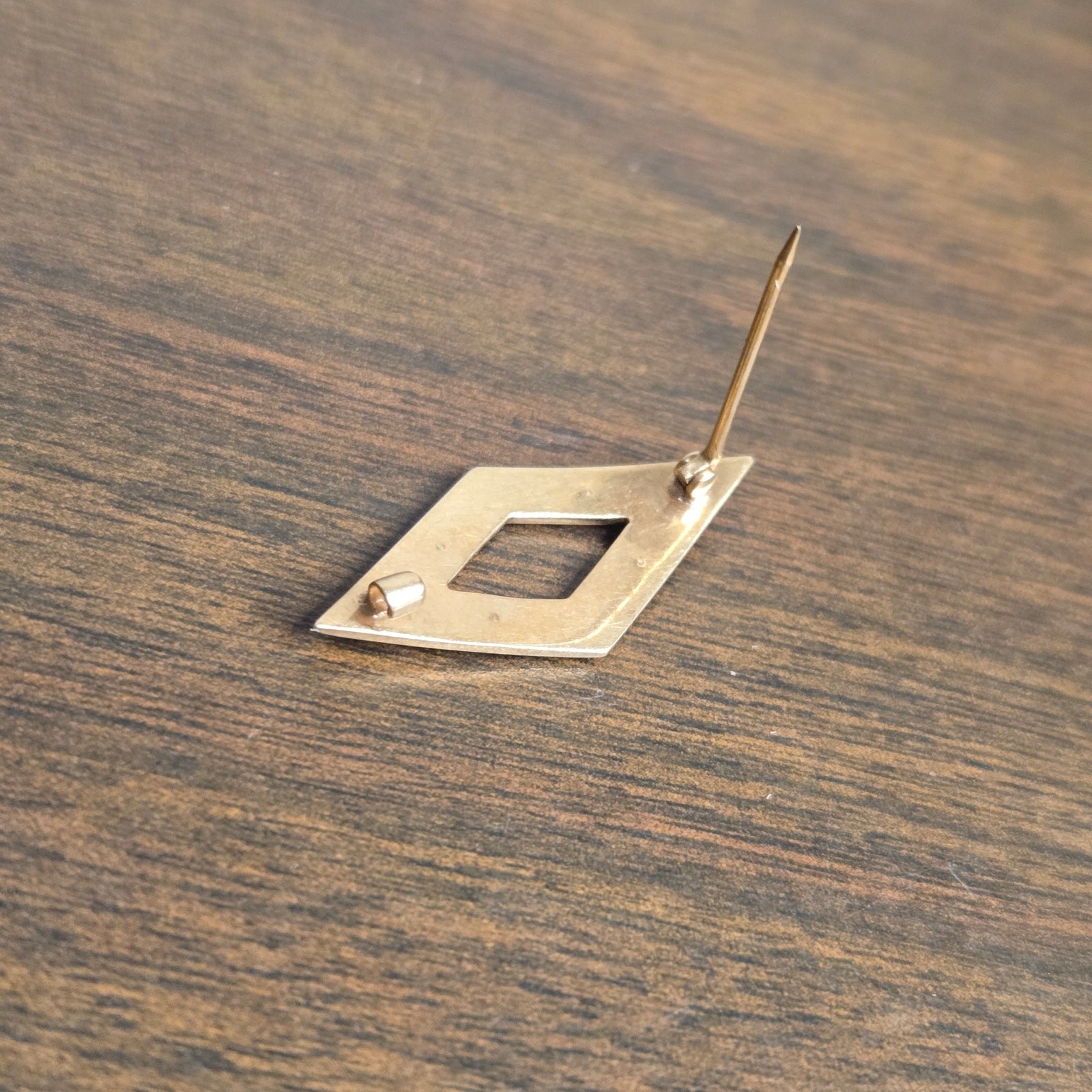 Antique Art Deco 10K Yellow Gold Seed Pearl Lozenge Brooch Pin 1920s