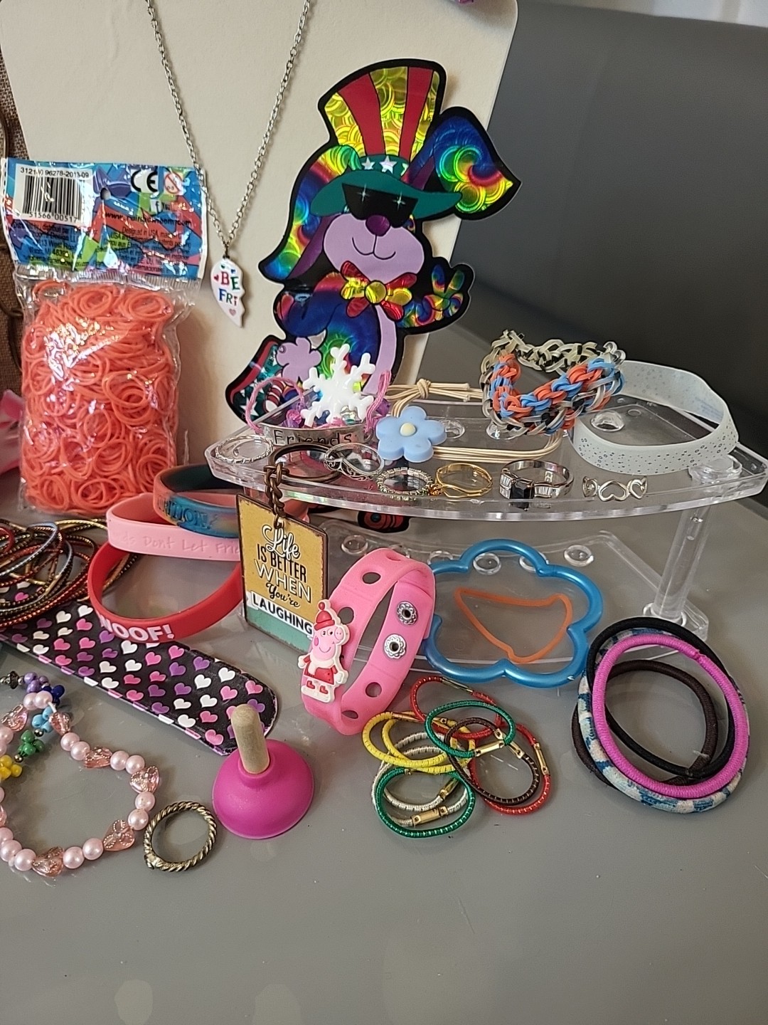 Costume Jewelry Lot 90 Pc + Girls Dress Up Box Collectibles, Hair Pcs And MoreG1
