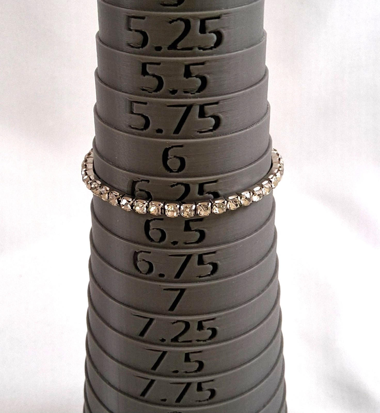 silver tone rhinestone bracelet single row continuous expanding style