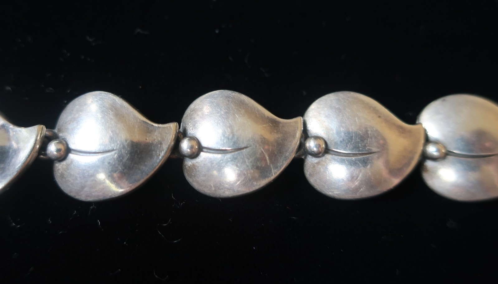 Modernist Sterling Silver Leaf Link Toggle Bracelet N.E. FROM Denmark Niels Erik