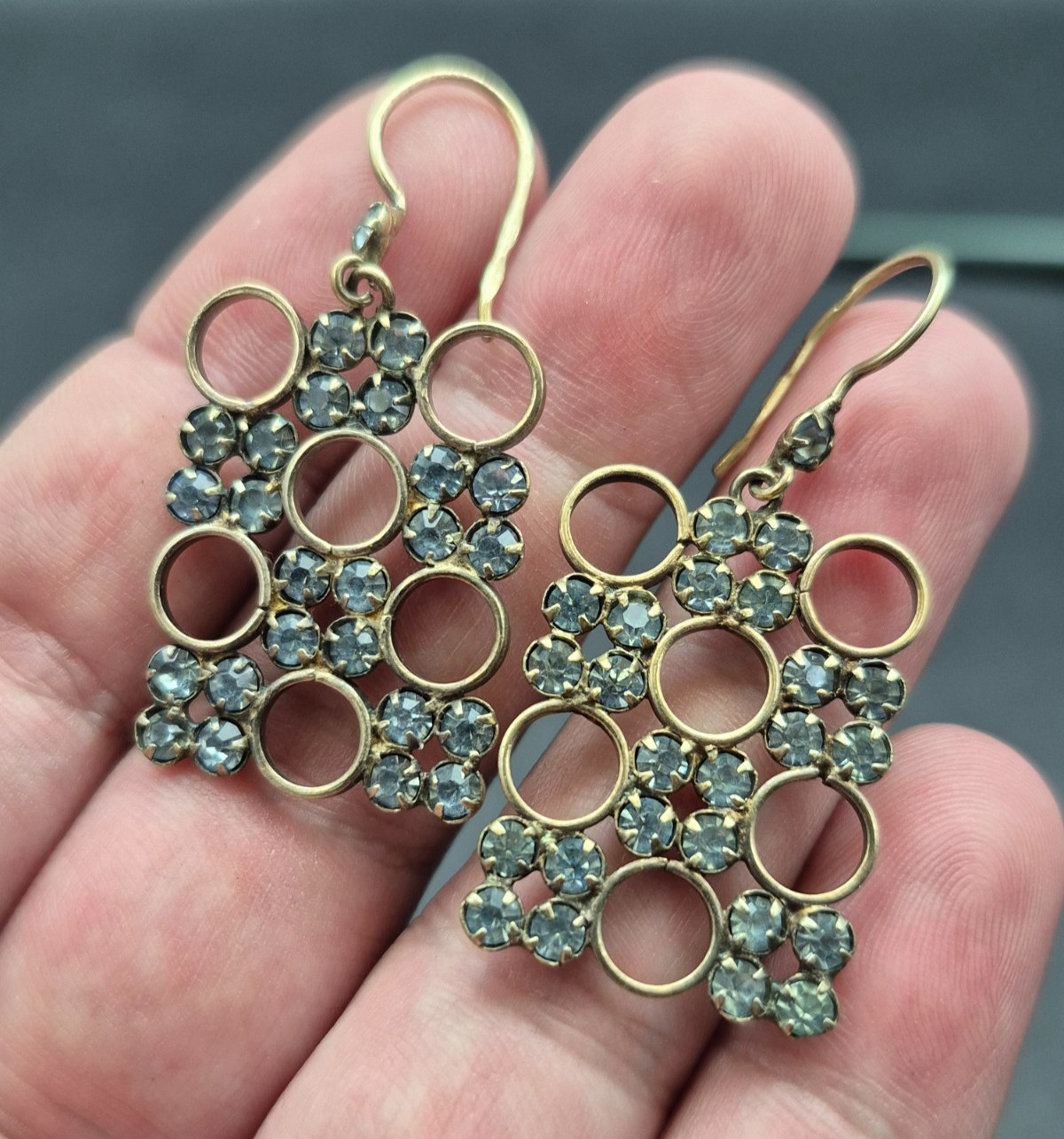 Vintage Soviet 875* Silver Earrings with USSR Stones, Women’s Jewelry