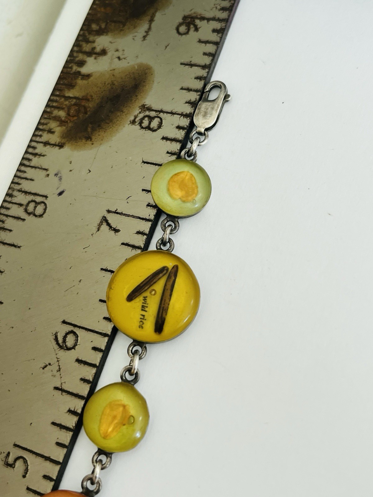 Vintage Sterling Silver Taxco Mexico Mustard Rice Hemp Seed Link Bracelet Rare