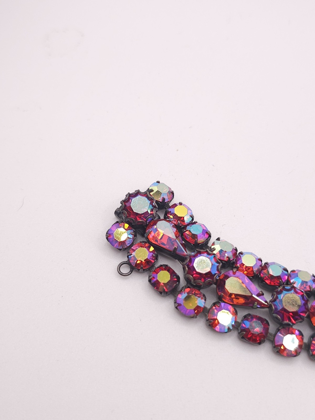 VTG Regency Fuchsia Pink Red AB Rhinestone Bracelet STUNNING