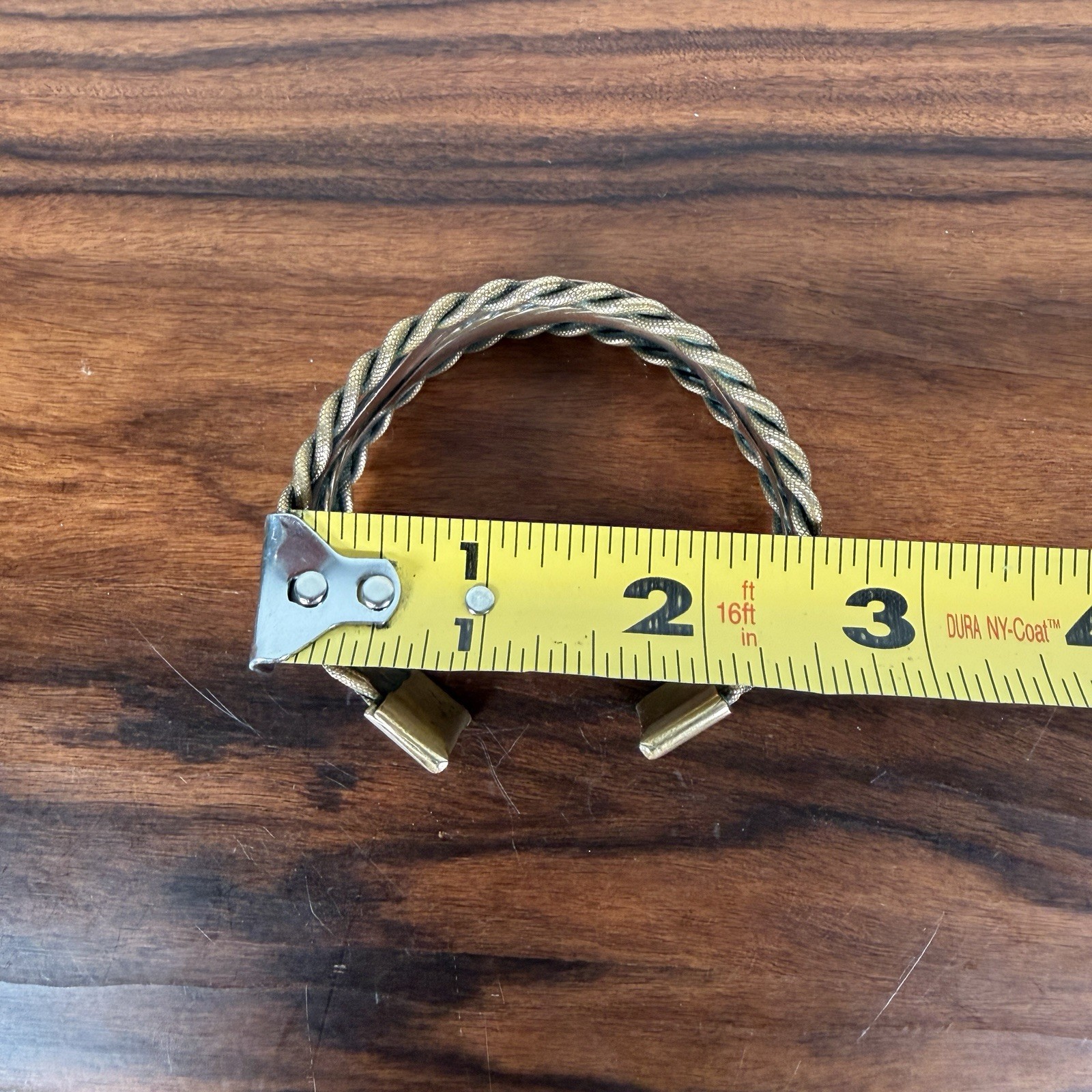 Vintage Multi Strand Brass and Copper Metal Twisted Detail Cuff Bracelet