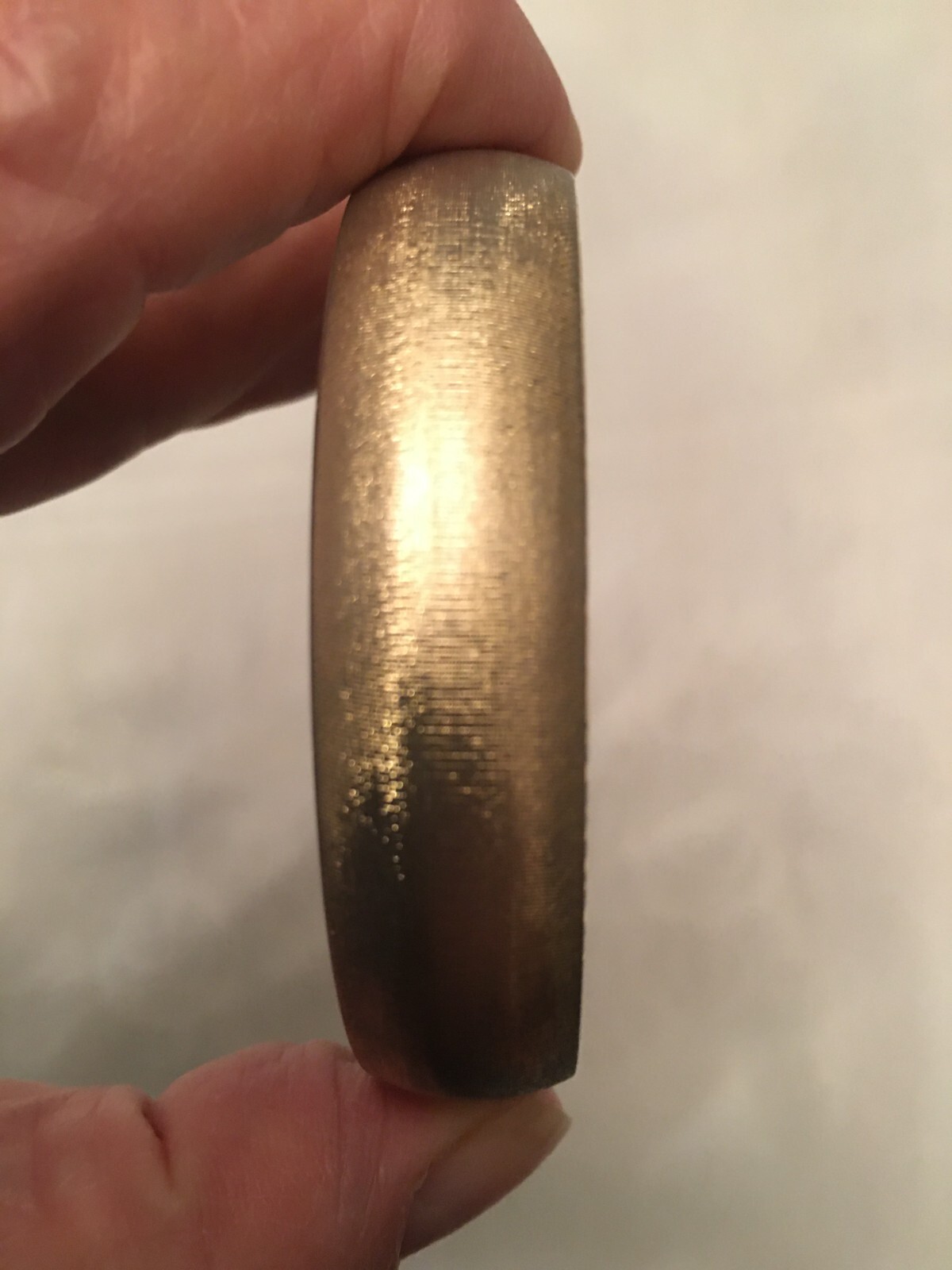Vtg. Monet Brushed Gold Tone Heavy Bangle Bracelet Approximately 1/2 Inch Wide