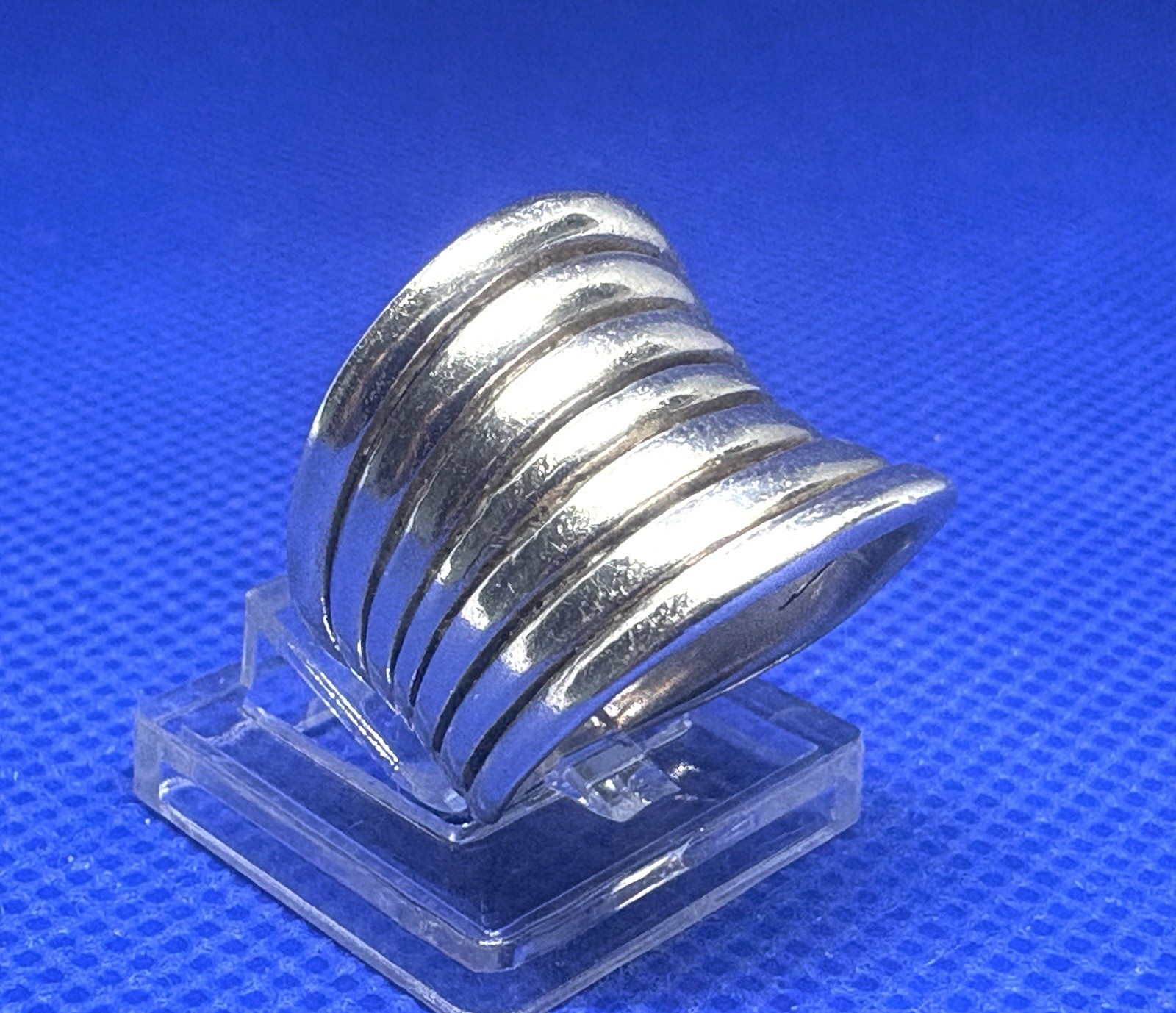 (09) Saddle Modernist 6.9g 1970 Vintage 925 Sterling Silver Multi Ring Size 5.25
