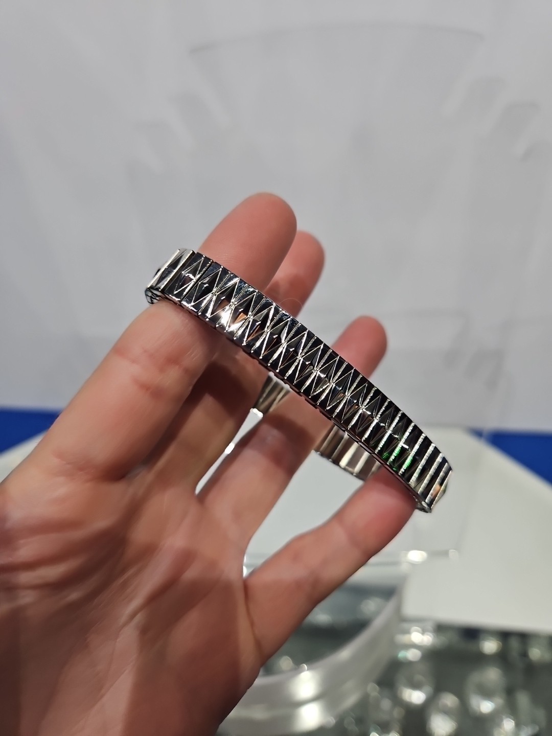 Bracelet Expendable stretch Band Silver tone Metal Edforce China Stainless Steel