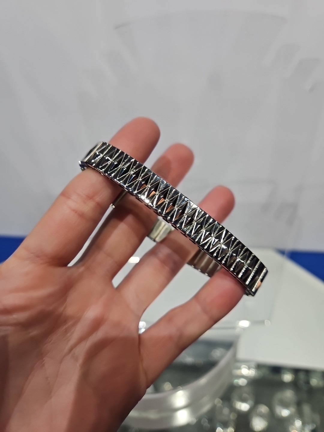 Bracelet Expendable stretch Band Silver tone Metal Edforce China Stainless Steel