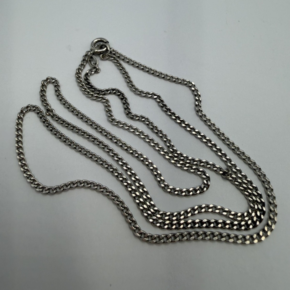Vintage 925 Sterling Silver Necklace Unisex Jewelry Curb Chain 57 cm