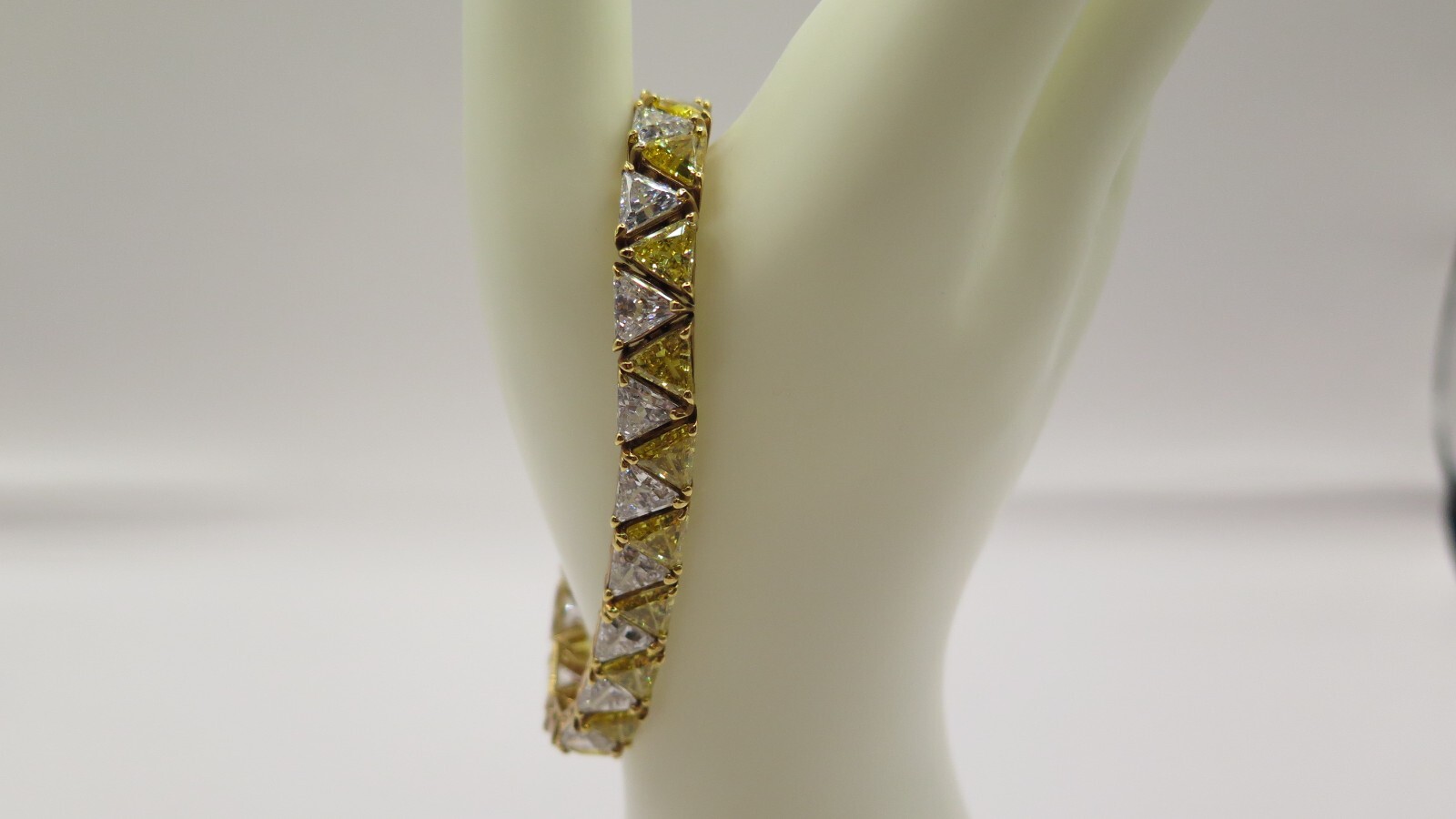 UTC Trillion Cut Tennis Bracelet, Gold Tone