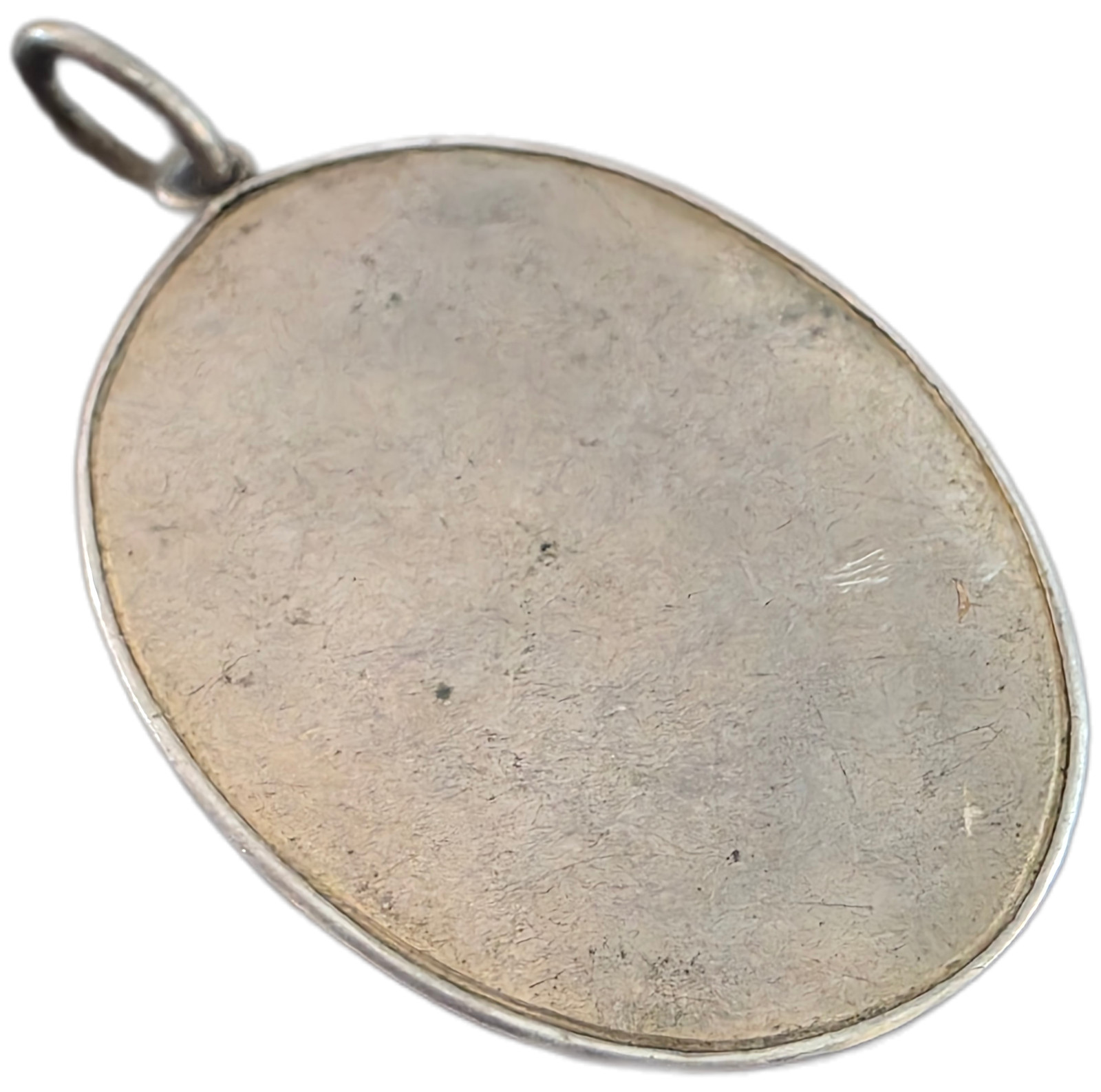 ANTIQUE RELIGIOUS PENDANT WITH THE FACE OF JESUS CHRIST ENAMELED PLAQUE Ca 1900s