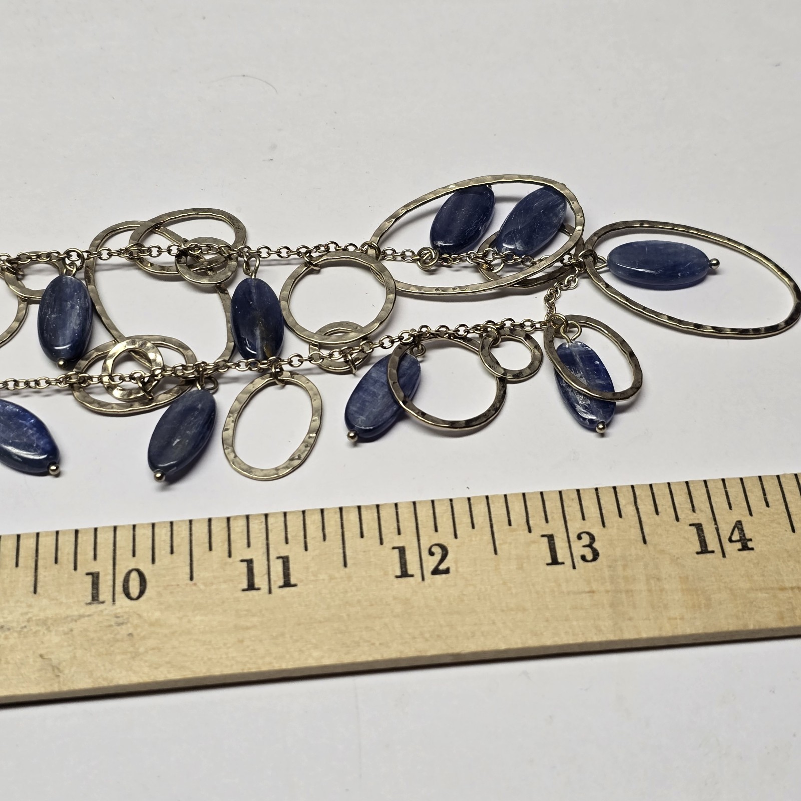 Vintage Coldwater Creek Jewelry Silvertone Chain Hoops Dangles Necklace 26″
