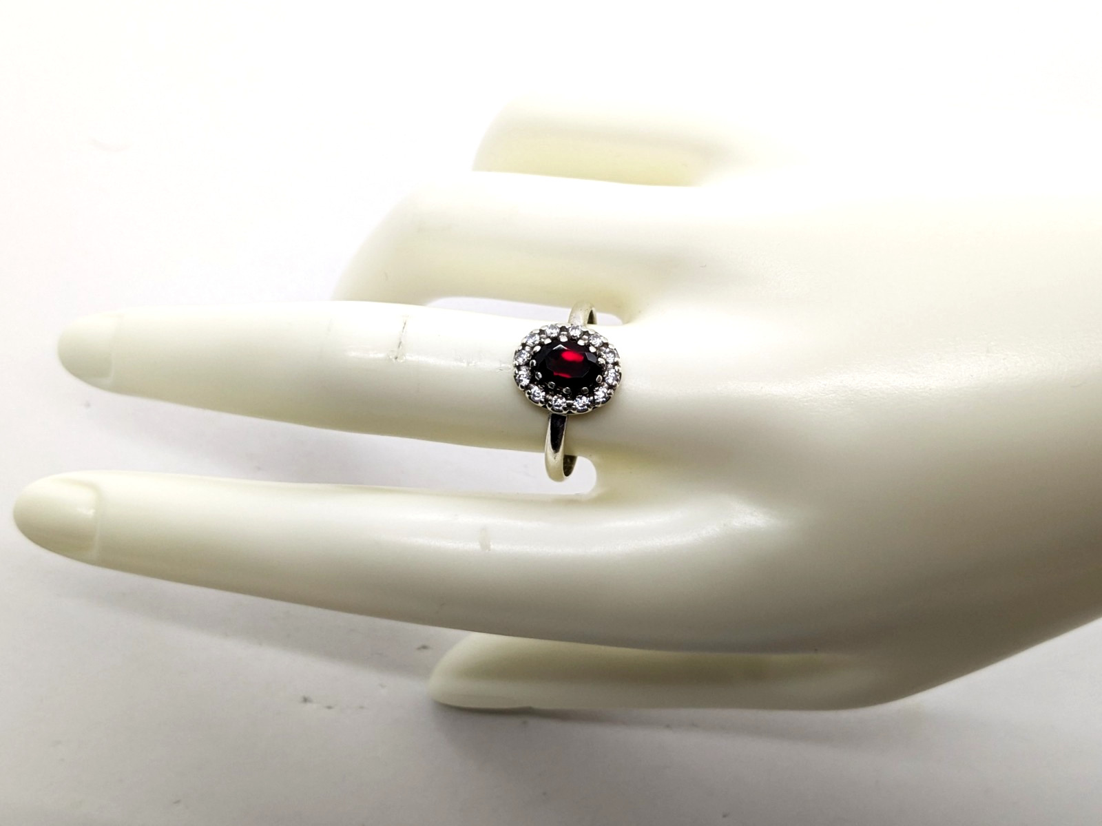 Vintage Luxury RING Silver 925 with Big Bright Garnet -size: 10US (17.5mm)| #71