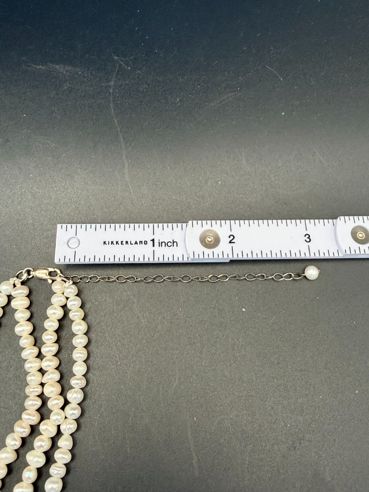 Vintage 925 FAS Real Pearl Necklace • Double‑Strand White & Dark Pearls