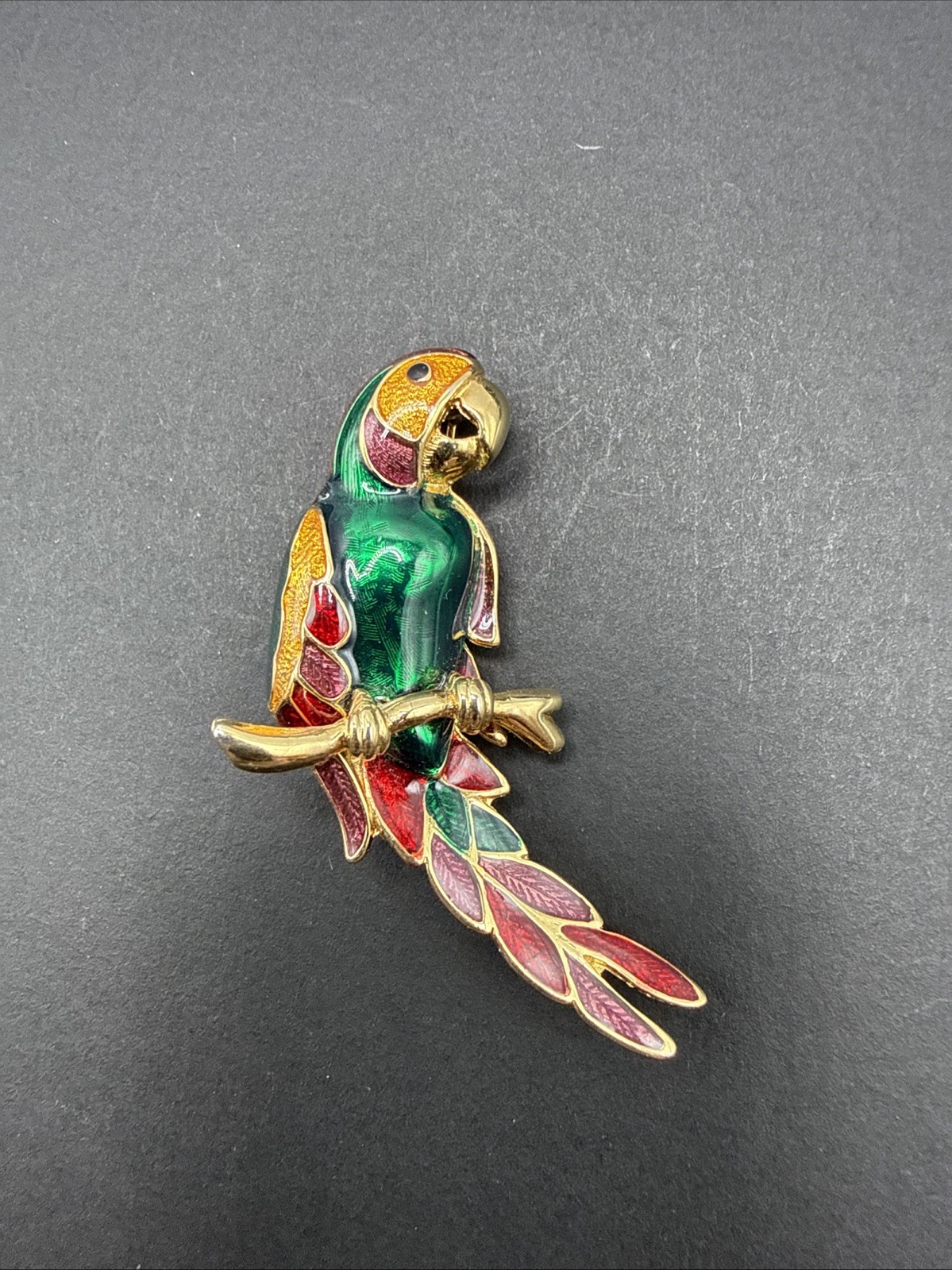 Vintage Colorful Enamel Bird Parrot Brooch Pin B61b