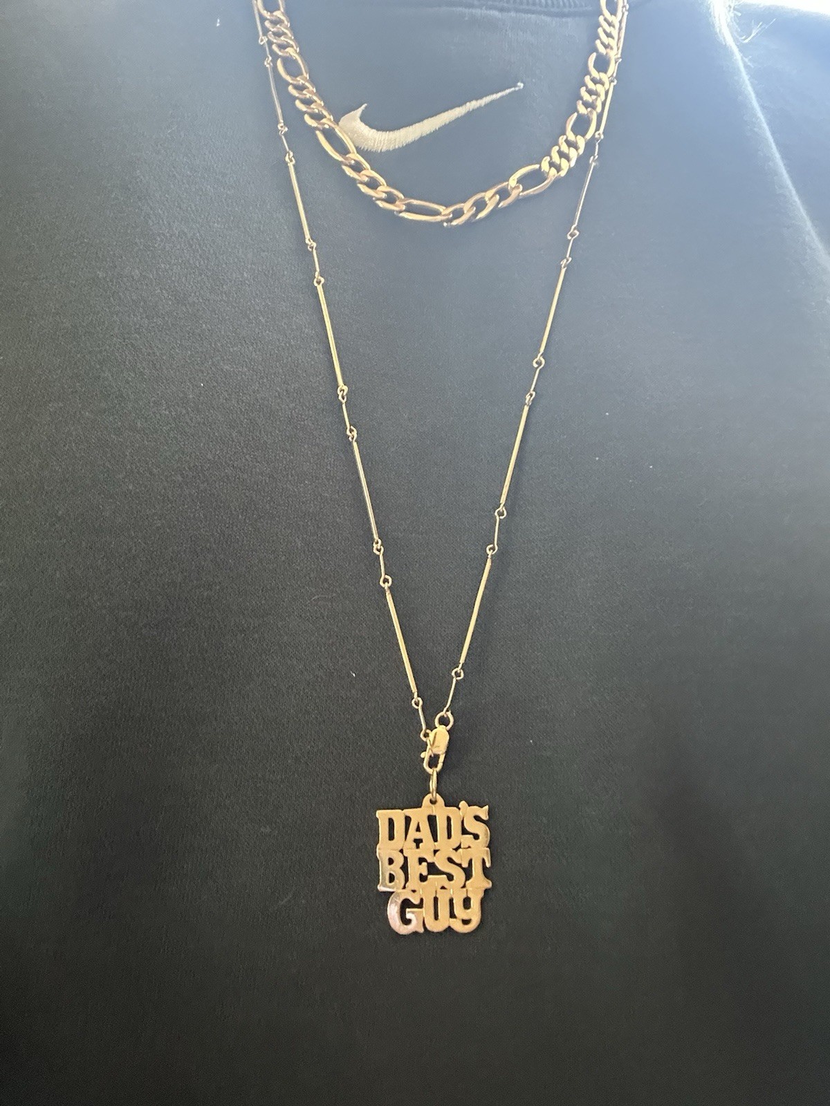 Vintage 10K Yellow Gold Bar Link Long Chain, 32 Inches