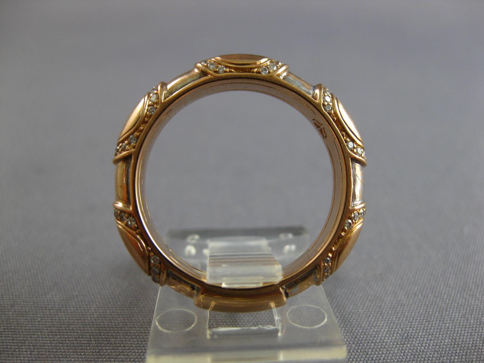 .43CT DIAMOND 18K ROSE GOLD 3D HAND CRAFTED ETERNITY SOLID OVAL ANNIVERSARY RING