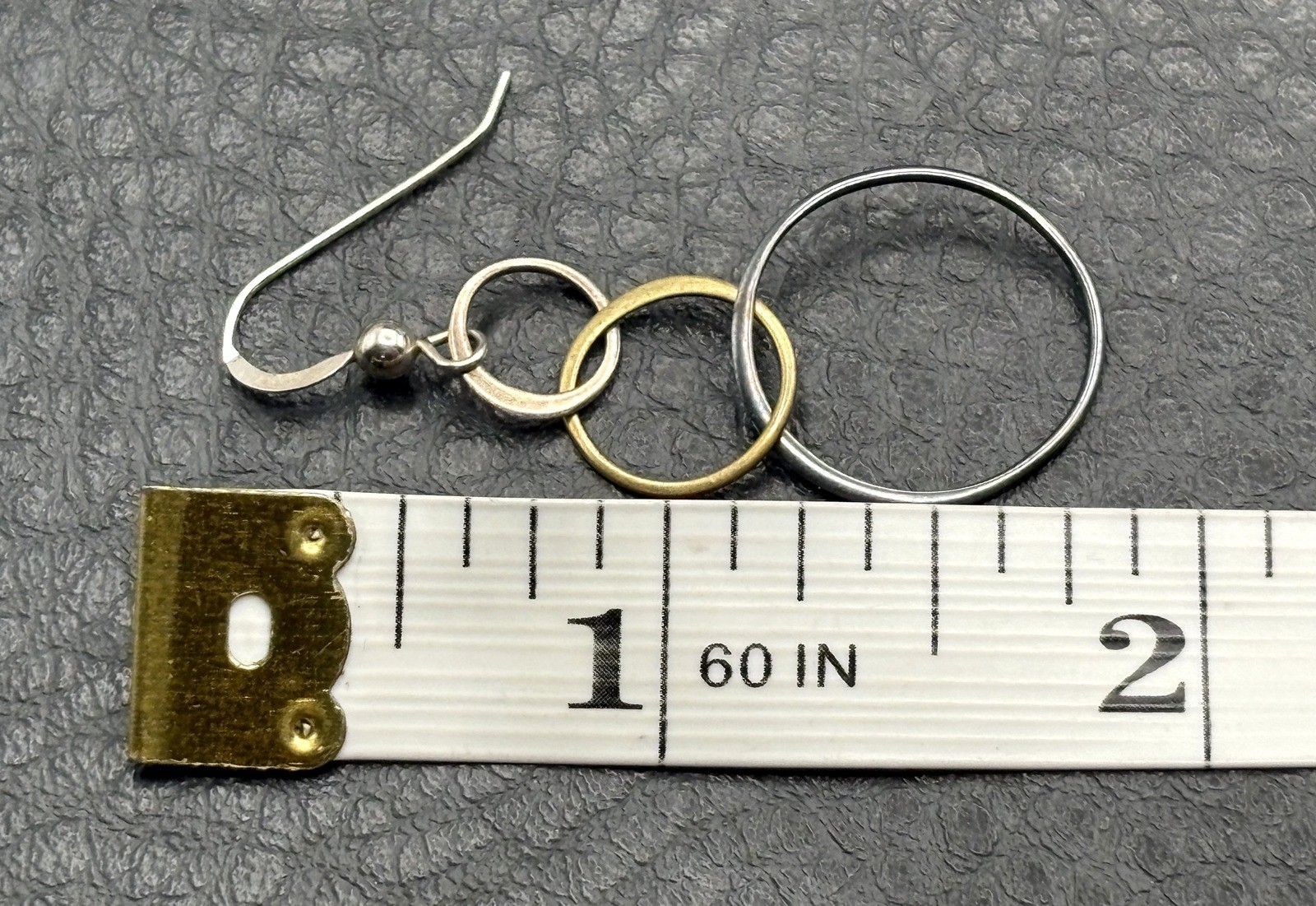 Sterling Silver Mixed Metal Try Color Interlocking Circle Dangle Drop Earrings
