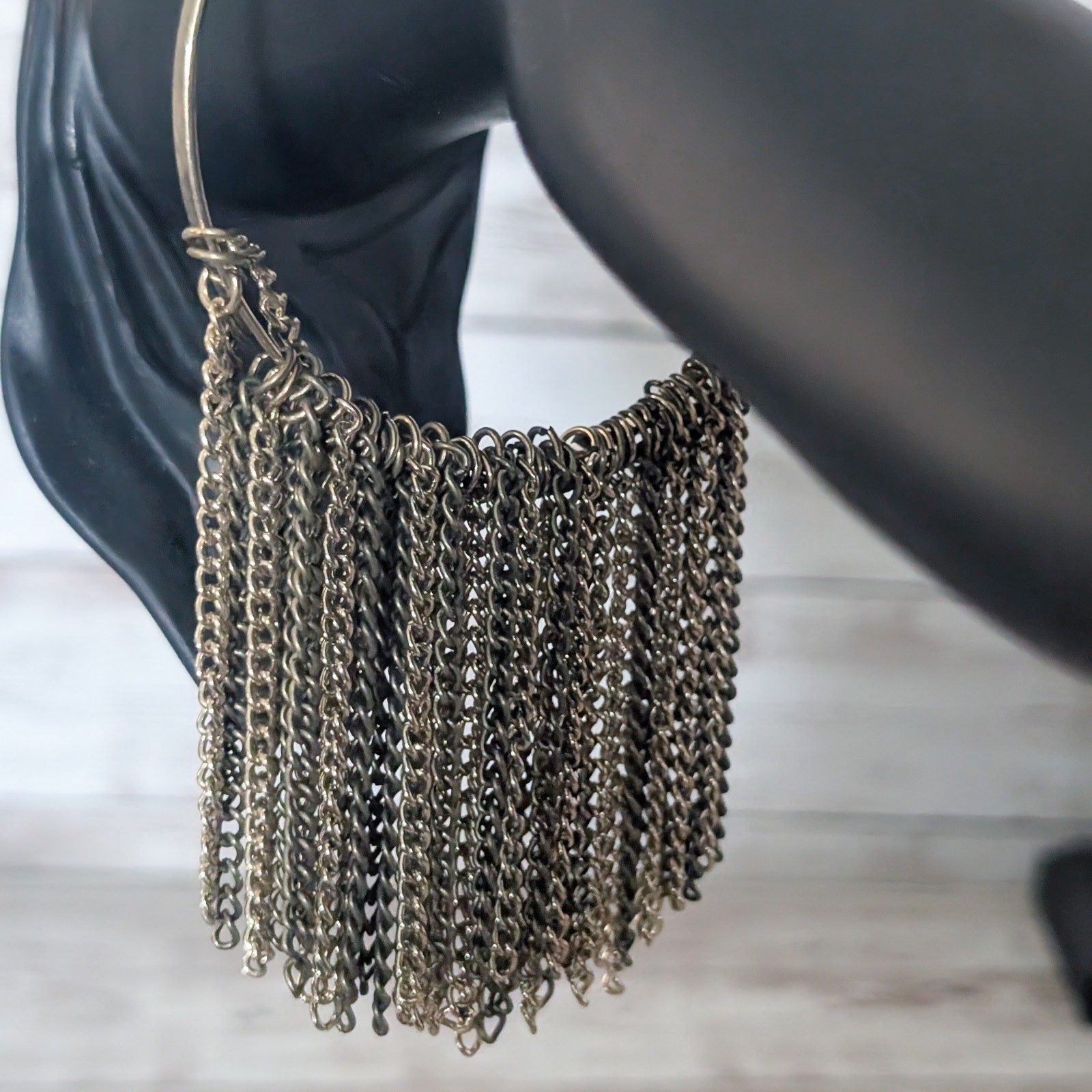 Vintage Bracelet Chain Dangle Statement Bangle 8.25″