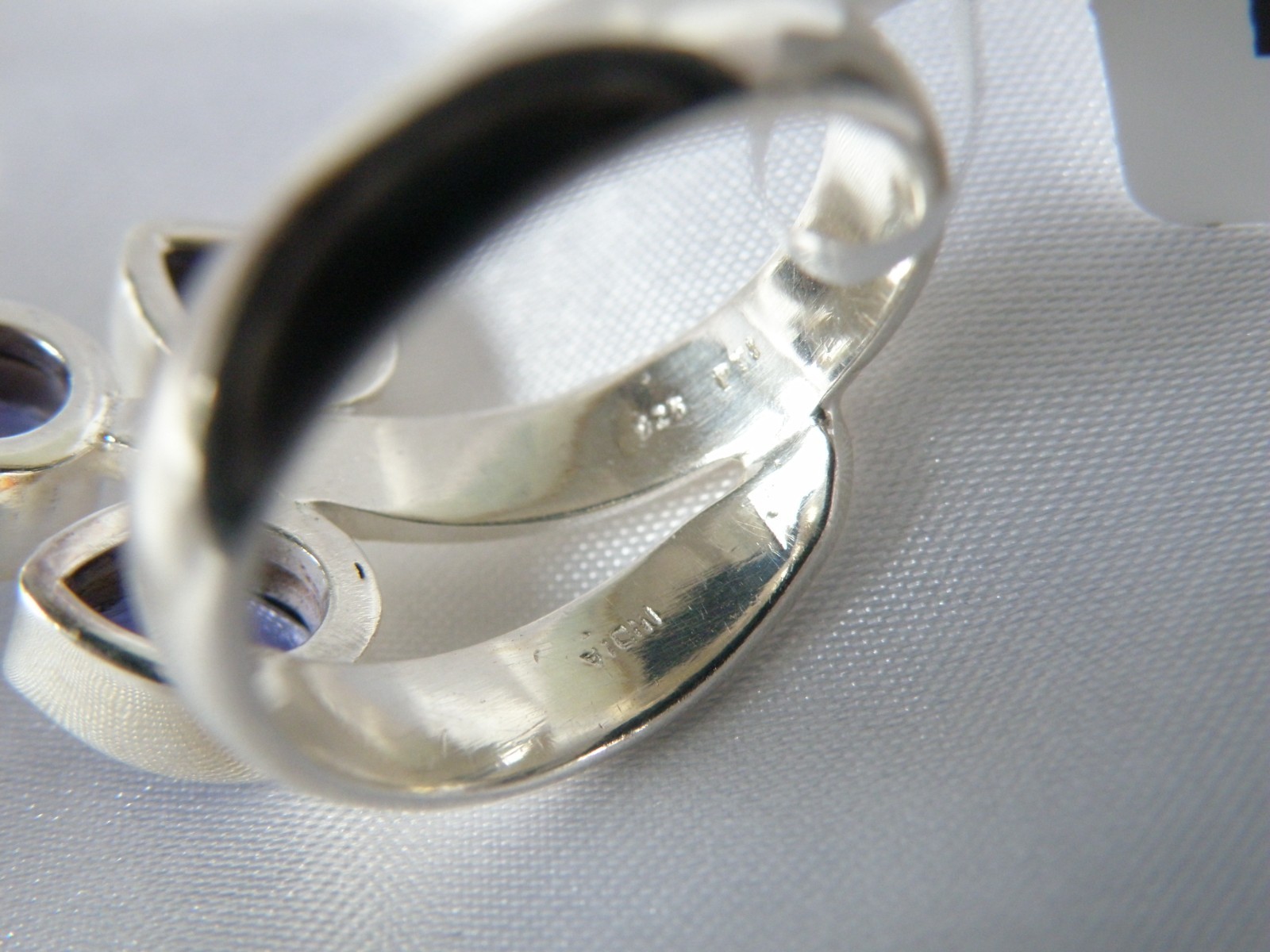 Chunky Sterling Silver 925 Bold Iolite Wrap Band Ring Size 8