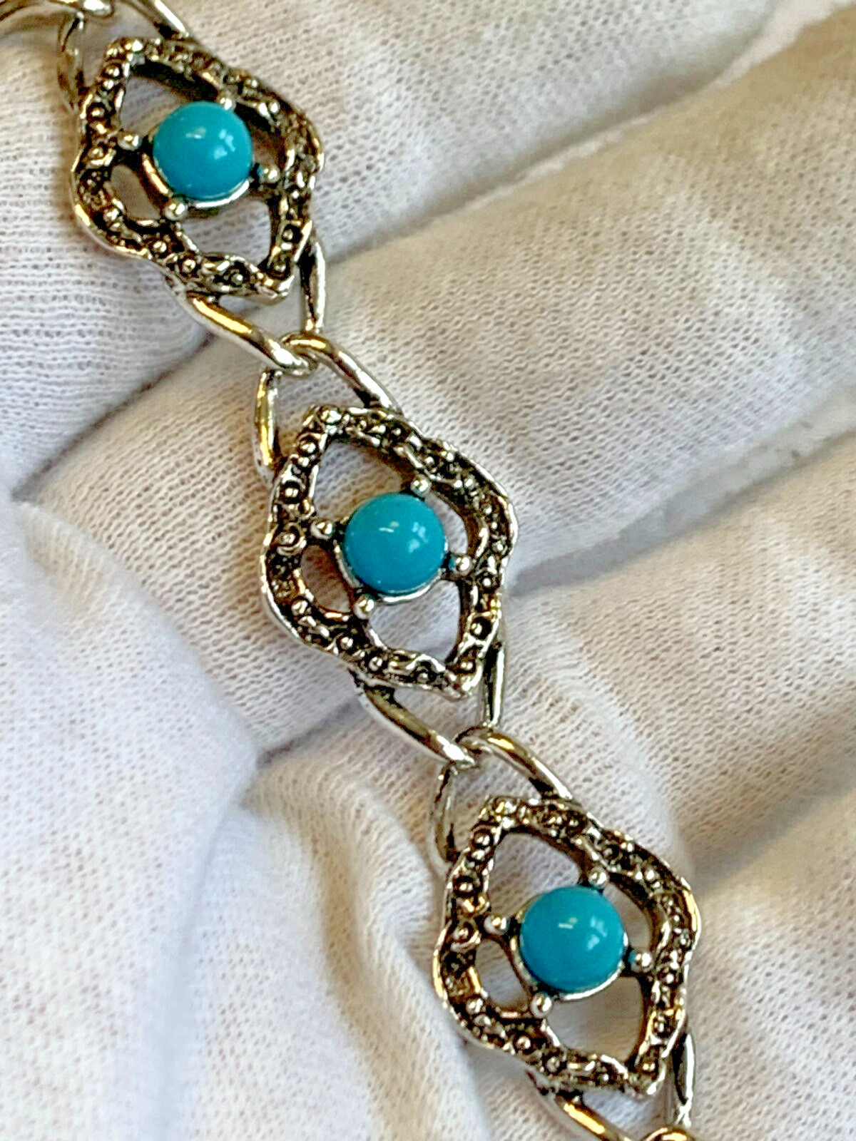 Vtg Bracelet Lot Coro Monet Sarah Coventry Avon Turquoise Look Natural Stone