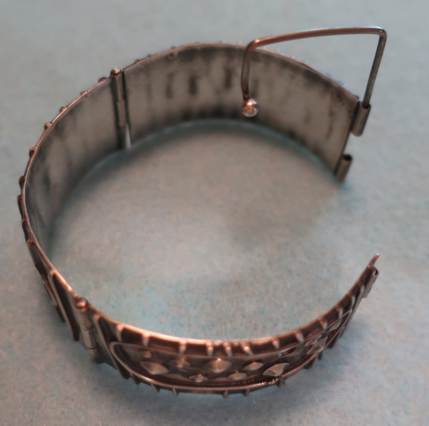 Vintage Segmented Sterling Cuff Bracelet; Made in USA by Peggy Johnson, May 1978
