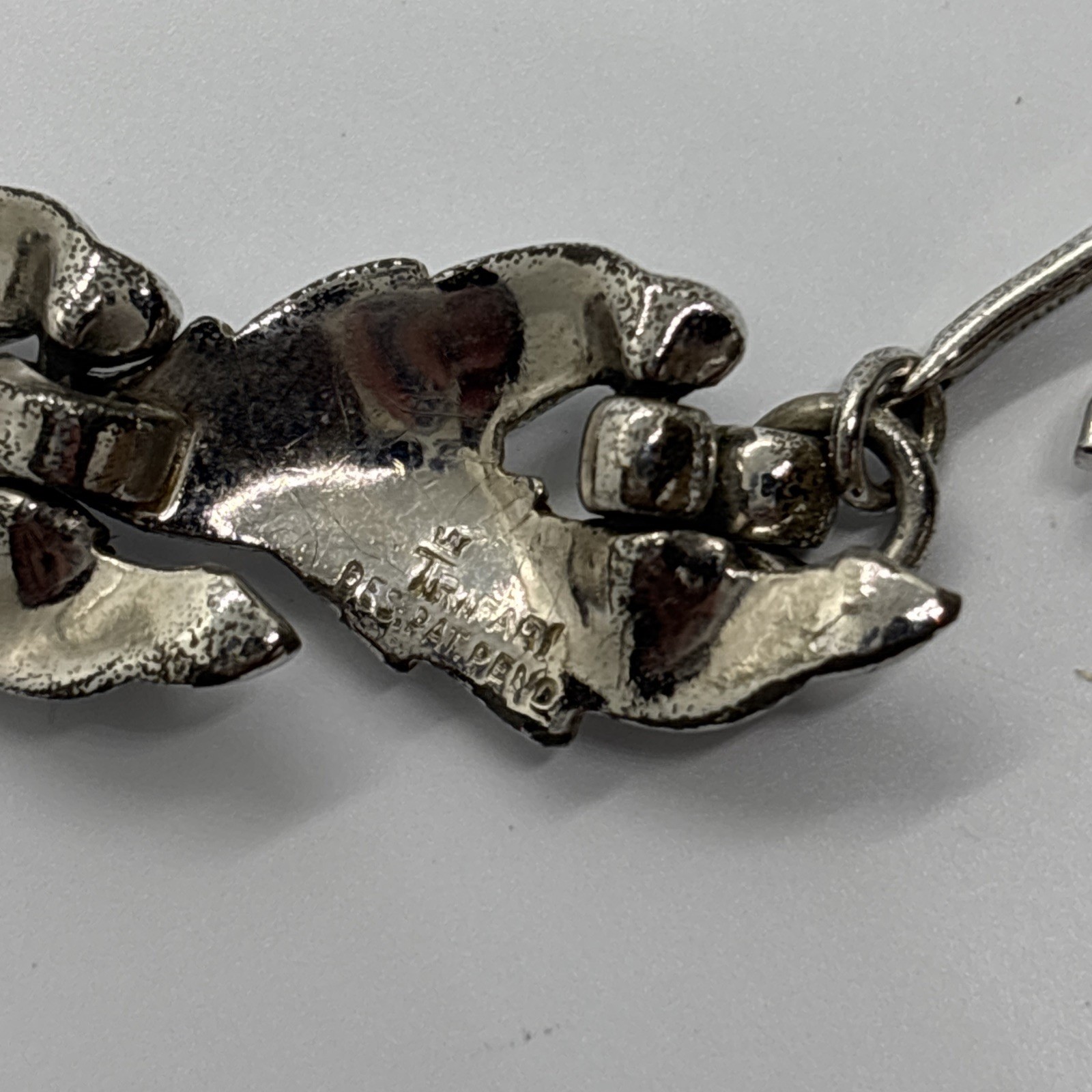 Choker Necklace Silver Tone Trifari Patent Pending Leaf Vintage Mid Century