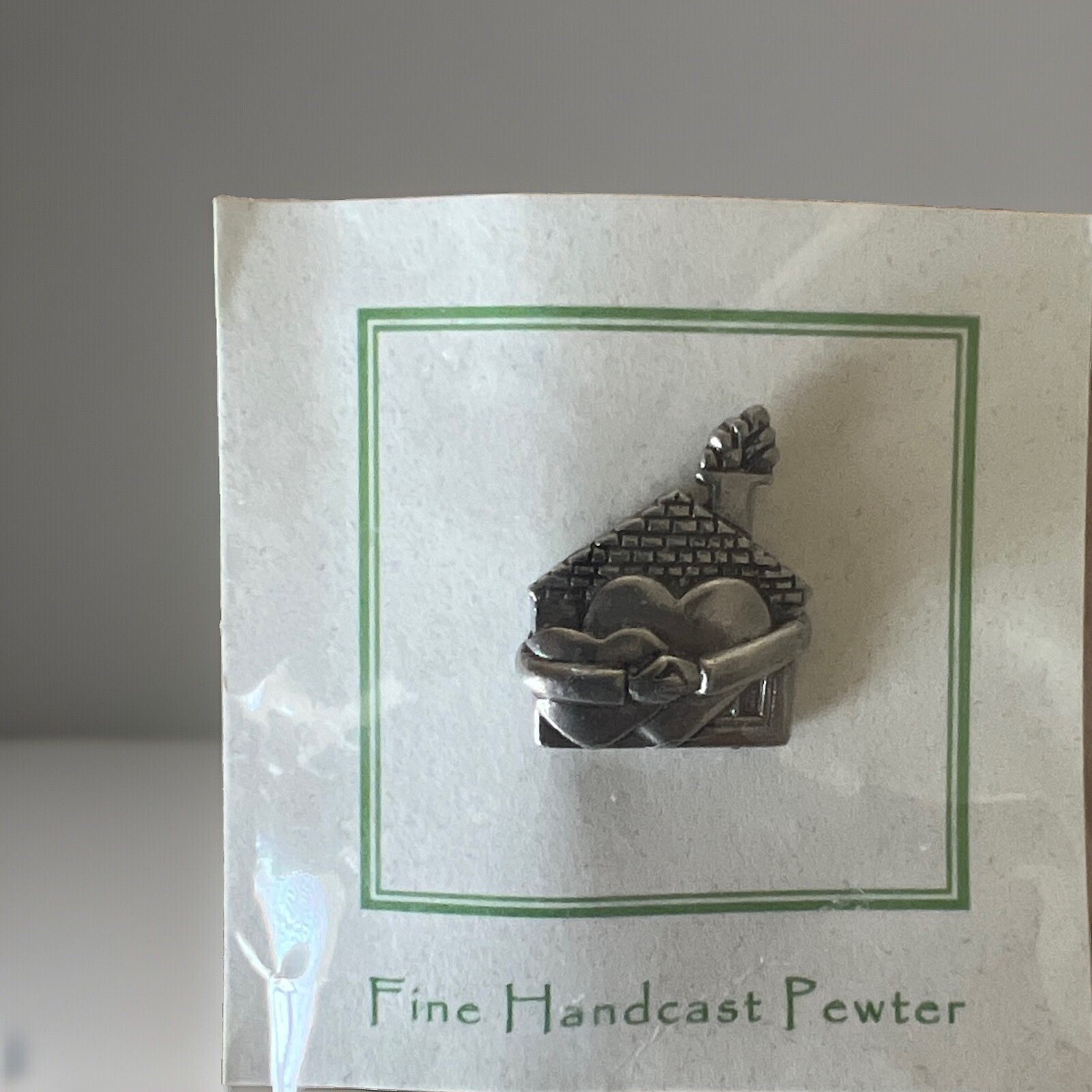 Jim Clift Hearts And Home Lapel Pin Hand Cast Pewter NIP