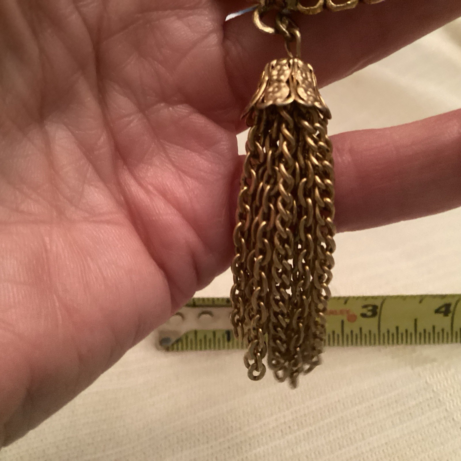 Vintage Jewelry Cameo Pendent Gold Tone & Brown With Pearls