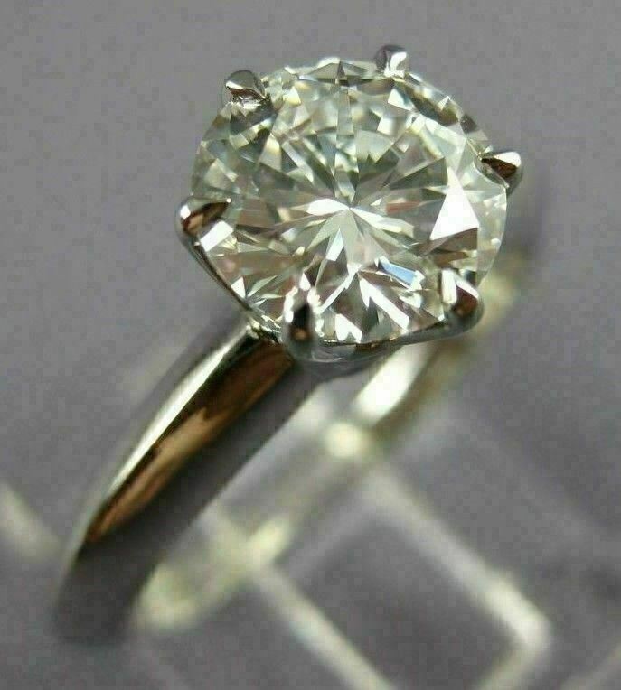 LARGE TIFFANY & CO GIA 1.52CT DIAMOND PLATINUM GOLD ENGAGEMENT RING E VS2 #26497