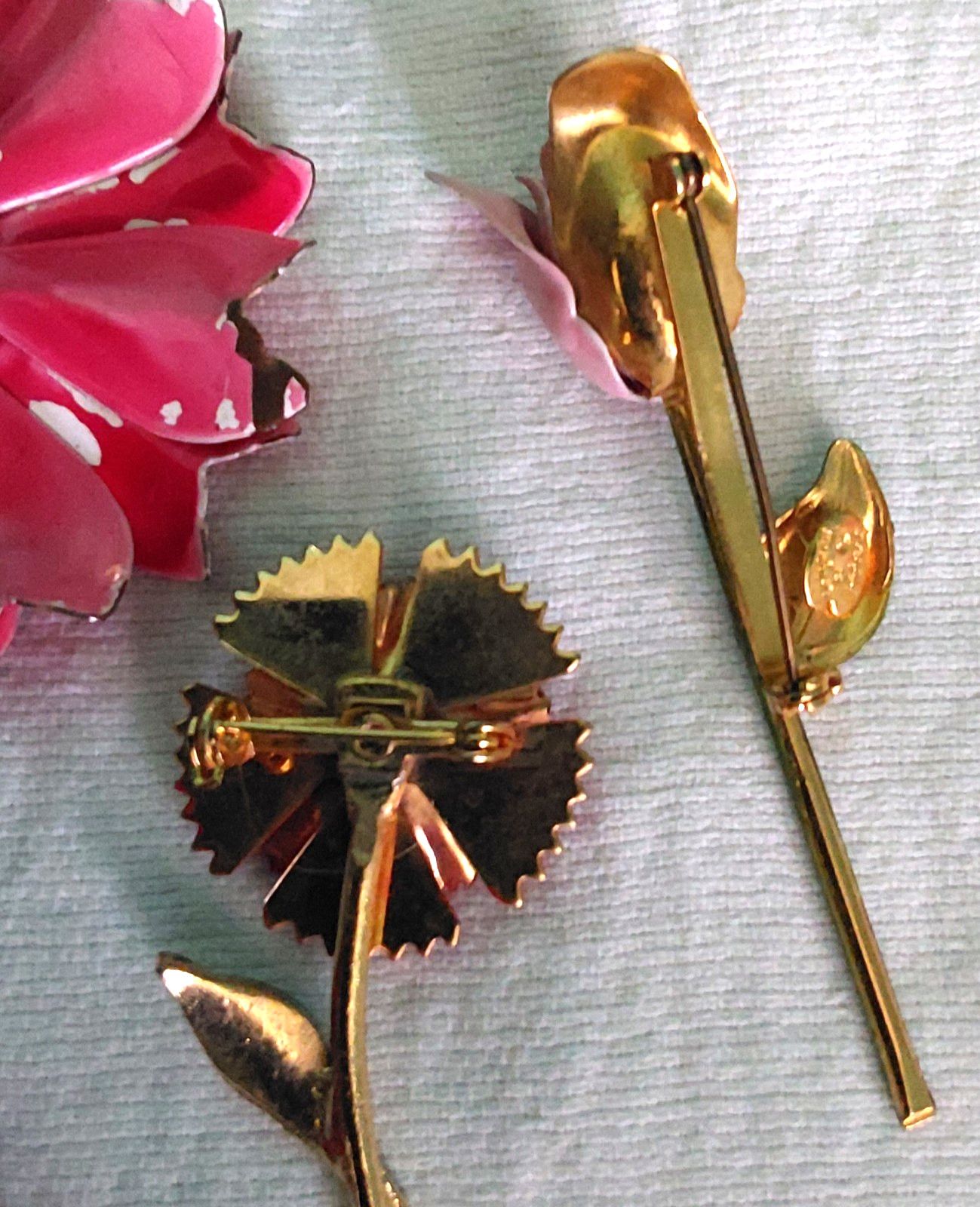 Vintage High End Flower Brooch Earring Necklace Jewelry Lot 15 pcs VGC