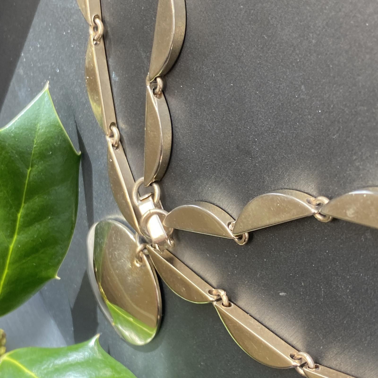 Vintage Choker Necklace Estate Jewelry Pre-owned Bold Gold Plated Gate Link 15”