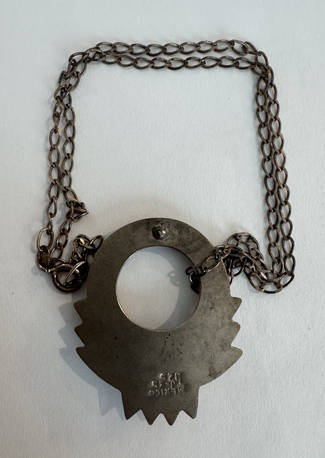 Vintage Taxco Mexico 925 Sterling Silver TJ U-35 Necklace 45cm Chain 13g Weight