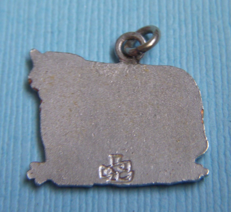 Vintage enamel cow silver tone charm