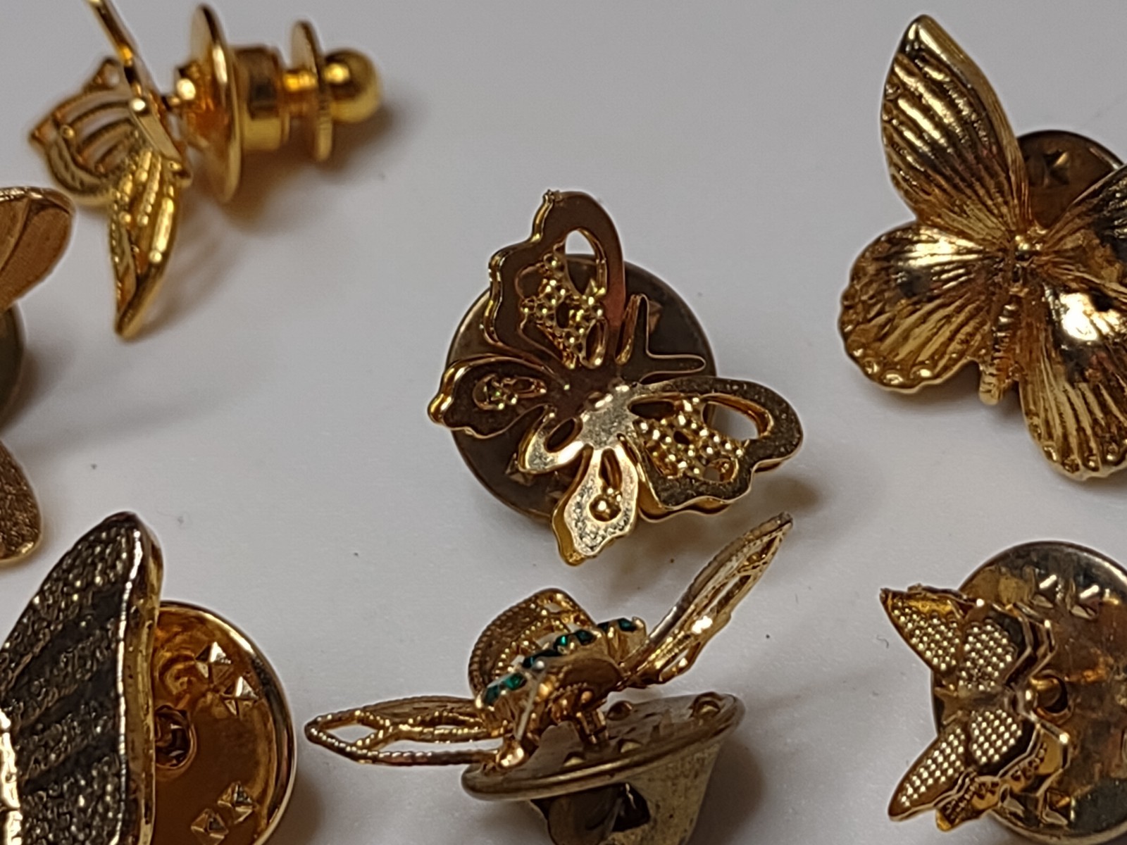 Lot Of 8 Gold Tone Butterfly Pins 8 Pc Butterfly Pin Lot