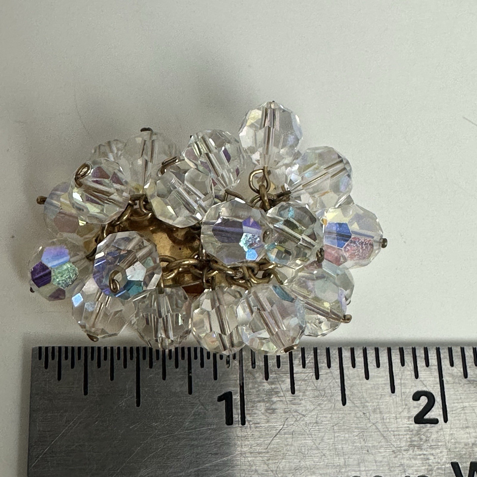 Vintage Clip On Earring Lot Millefiore Hollycraft Star Orchid Moonglow Purple