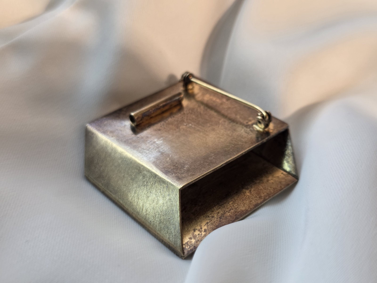 Vintage MCM Geometric Brooch Pendant 97.2% High-Purity Modernist Two-Tone 26.2 g